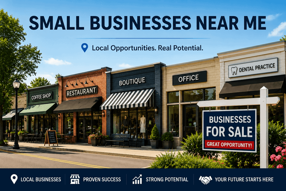 Small businesses near me featuring local businesses for sale