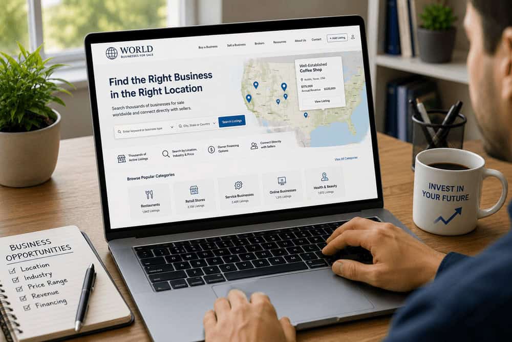 Searching small businesses near me through an online business marketplace